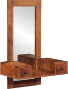 vidaXL fali tükör fiókokkal 60x33x90 cm tömör fa akácfa