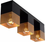 Lucide 21123/03/02 - Mennyezeti lámpa RENATE 3xE27/40W/230V arany/fekete
