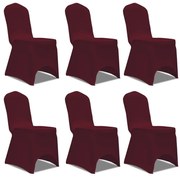 Szék Burkolat Nyújtható Burgundi 6 db