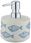 Aquamarin kék-fehér kerámia szappanadagoló, 475 ml - Wenko