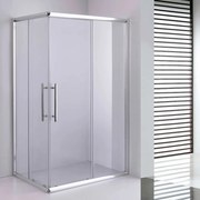 Stuxi Nizza 100x80 cm aszimmetrikus két tolóajtós zuhanykabin 6 mm vízlepergető biztonsági üveggel, króm elemekkel, 190 cm magas, zuhanytálcával és szifonnal