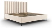 Bézs kárpitozott ágyneműtartós franciaágy ágyráccsal 140x200 cm Casey – Mazzini Beds