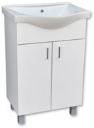 Viva STYLE Ekonomik 65 lábon álló 2 ajtós fürdőszobabútor Sanovit ALBATROS 10065 mosdóval 64,5x46,5
