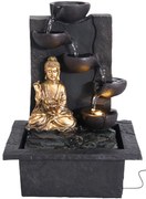 Szökőkút- csobogó Buddha szobor LED lámpa, 22 x 18 x 30 cm, hálózati adapterrel