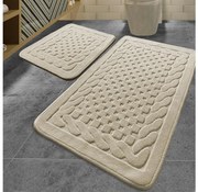 2x BAMBI fürdőszobai szőnyeg 60x100 cm bézs színben