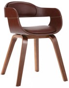 barna hajlított fa és műbőr étkezőszék