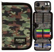 Egyszintes tolltartó - Army green - kiegészítőkkel