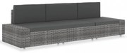 3 személyes szürke elemes polyrattan kanapé