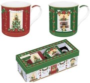 Karácsonyi porcelán bögre 2 db szett 300 ml díszdobozban Festive Avenue