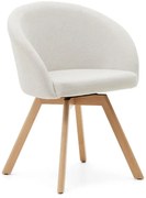 Krémszínű kárpitozott étkezőfotel Marvin – Kave Home