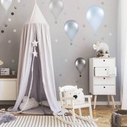 INSPIO Falmatrica gyerekszobába - Kék, szürke hőlégballonok