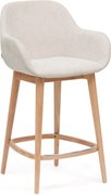 Bézs kárpitozott karfás bárszék (ülésmagasság 66 cm) Konna – Kave Home