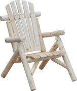 Outsunny Időjárásálló Adirondack Szék Fából készült Kültéri Kertiszék Magas Támlával és Karfákkal Erkélyszék Kerti Ülőhely 83cm x 68cm x 101cm Termész