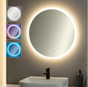 Brilagi-LED RGBW dimmelhető, páramentesítő fűtéssel, beépített LED háttérvilágítással rendelkező tükör CLARA PRO LED/18W/230V Ø 60 cm IP44