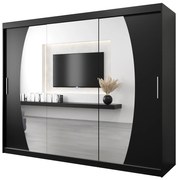 Ruhásszekrény 250 cm Eclipse (matt fekete + matt fekete). 1063446