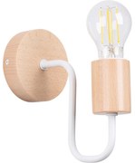 Sollux SL.1664 - Fali lámpa TIMBO 1xE27/15W/230V fehér/bézs/bükkfa