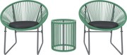 Outsunny Polyrattan Kerti Bútor Szett, Kültéri Balkon Bútor 2 Személynek, 3 Részes Bistro Szett 2 Székkel, Oldalasztallal, Ülőpárnákkal, Időjárásálló