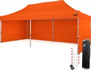 Alumínium esküvői sátor 3x6 m – elegáns és gyorsan felállítható - plusz 3 oldalfal - Narancs