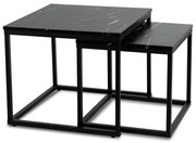 Modern dohányzóasztal szett JUNO, fekete márvány