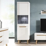 Komodee Modern Magas Vitrin Sudburry NWT53 Fehér Fényes