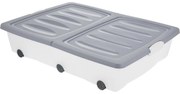 Tárolódoboz kerekekkel, 80 x 60 x 17 cm, szürke