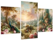 Kép - Pávák a kertben (90x60 cm)