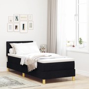 Boxspring ágy matraccal és LED-del - Fekete 80x200 cm Szövet