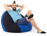 Fekete - Kék Bicolor XXL Babzsákfotel