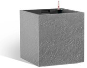 Flower Lover Cubico Stone önöntöző virágtartó, szürke, 27 cm, 27 cm
