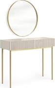 Nicole fésülködőasztal arany tükörrel 80 cm - kasmír / arany lábak