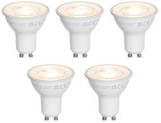 5 darabos GU10 50mm átlátszó LED izzó szett 7,5W 800 lm 3000K