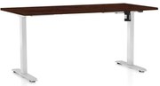 OfficeTech A állítható magasságú asztal, 160 x 80 cm, fehér alap, wenge