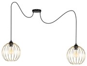 Csillár zsinóron MATT 2xE27/60W/230V pók fekete/arany