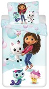 Egyszemélyes mikroszálas gyerek ágyneműhuzat 140x200 cm Gabby's Dollhouse "bubbles" – Jerry Fabrics
