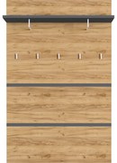 Natúr színű fogas panel tölgyfa dekorral Lissabon – Germania
