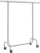 Nagy teherbírású fém ruhatartó kerekekkel, 130 kg-ig terhelhető,  hossza 110-150 cm