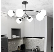 Csillár PREGOS 6xE14/10W/230V fekete/fehér