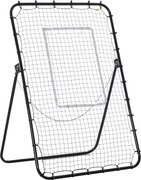 HOMCOM Foci Visszapattanó, Összecsukható Foci Kapu, Visszapattanó Fal 4 Állítható Szinttel, Fém Keret Gyerekeknek és Felnőtteknek 123 x 73 x 178.5 cm,