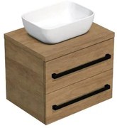 Fürdőszobaszekrény fekete fogantyúval SAT Cube Way 60x47,5x46 cm tölgy Hickory matt CUBE46C1603DH45
