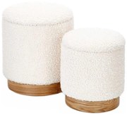 KÉSZLET 2x Taburet CANCUN átm. 31/38 cm fehér/barna