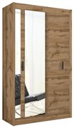 SABRINA gardróbszekrény tükörrel, 120x215 cm, woltan tölgy