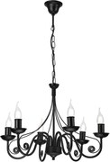 Csillár láncon DONATO 6xE14/40W/230V fekete