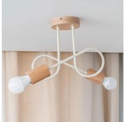 Felületre szerelhető csillár OXFORD 2xE27/15W/230V fenyő/krémszínű