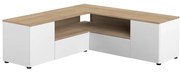Fehér-natúr színű TV-állvány tölgyfa dekorral 130x46 cm Angle – TemaHome