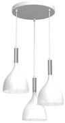 Csillár zsinóron NOAK 3xE27/15W/230V fehér/króm