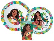 Disney Vaiana Lagoon étkészlet, micro műanyag szett pohárral 260 ml