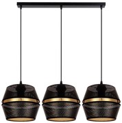 Csillár zsinóron PARIS 3xE27/60W/230V fekete/arany