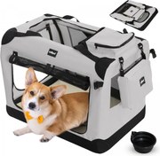 Leopet® Szállítódoboz kutyáknak M 60 x 42 x 42 cm szürke