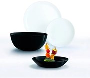 Luminarc Diwali üveg étkészlet 19 részes 6 személyes fehér fekete P4360