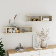 2 db sonoma-tölgyszínű forgácslap fali polc 105 x 18 x 20 cm